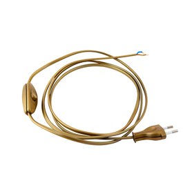 Vypínač plastový + 2m flexi. kabelu LFM (2x0,75/120+80Z) - zlatý, 1pól.