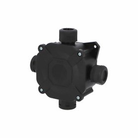 Krabice rozbočovací, plastová, s víčkem na šrouby, 4x vstup PG16, IP67, černá