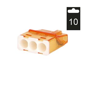 Svorka krabicová miniaturní PC213S/10 bezšroubová 3x 0,2-2,5 mm2, tr./oranžová (bal.=10ks)