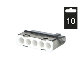 Svorka krabicová miniaturní PC215S/10 bezšroubová 5x 0,2-2,5 mm2, tr./šedá (bal.=10ks)