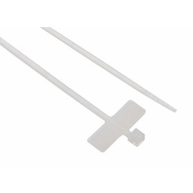 Vázací pásky s popisovacím štítkem 100x2,5mm (25x8mm), bílá, (bal.=100ks) /SEL.2.202T