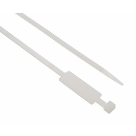 Vázací pásky s popisovacím štítkem 200x4,5mm (35x13mm), bílá, (bal.=100ks) /SEL.2.223T